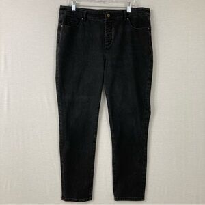 Soft‎ Surroundings Dark Gray Stretch Slim Pull-on Jeans size Large